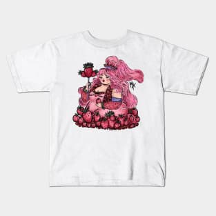 Strawberry Queen (design available with background and quote too) Kids T-Shirt